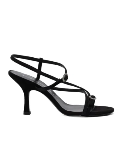Stuart Weitzman Crystal-embellished Strappy Sandals In Black
