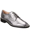 Stuart Weitzman Kiran Pearl Leather Oxford In Silver