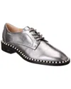 Stuart Weitzman Kiran Pearl Leather Oxford In Silver