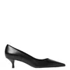 Stuart Weitzman Stuart Leather Kitten-heel Pumps In Black