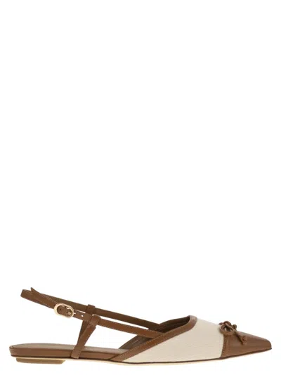 Stuart Weitzman Kitty - Leather And Linen Slingback In Multi