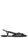 Stuart Weitzman Black Slingback Ballerinas With Pointed Design In Black