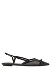 Stuart Weitzman Kitty - Leather And Transparent Fabric Slingback In Black