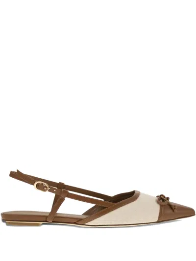 Stuart Weitzman Kitty Pointed-toe Slingback Pumps In Brown