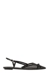 Stuart Weitzman Black Slingback Ballerinas With Pointed Design