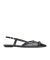 Stuart Weitzman Black Slingback Ballerinas With Pointed Design