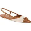 Stuart Weitzman Kitty Slingback In Linen/hazel