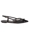 Stuart Weitzman Black Slingback Ballerinas With Pointed Design In Blk Black