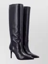 Stuart Weitzman Leather Pointed-toe Knee-high Boots In Black