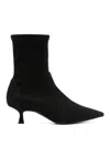 Stuart Weitzman Naomi Stretch Suede Ankle Booties In Black
