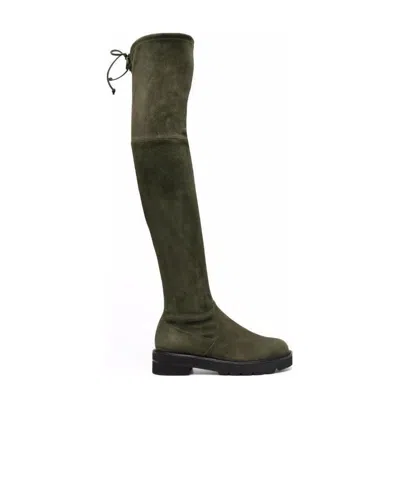 Stuart Weitzman Knee-length Round-headed Boots In Green