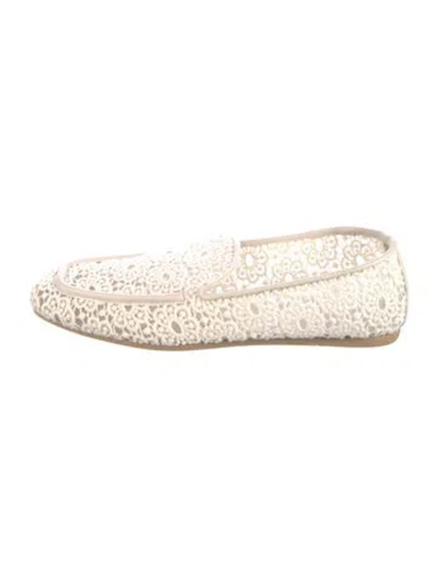 Pre-owned Stuart Weitzman Lace Floral Print Flats In Neutral