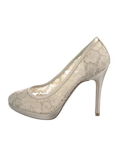 Pre-owned Stuart Weitzman Lace Lace Pattern Pumps In Neutral
