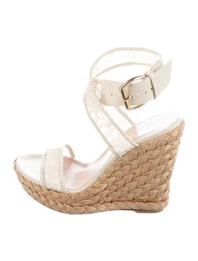Pre-owned Stuart Weitzman Lace Lace Pattern Sandals In Multi