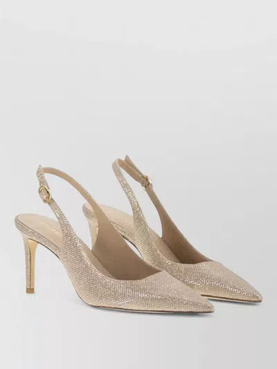 Stuart Weitzman Lace Slingback Pumps Pointed Toe Stiletto In Brown