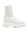 Stuart Weitzman Lace Up Short Boots In White