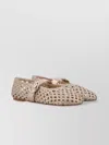 Stuart Weitzman Lace-up Woven Leather Ballerina