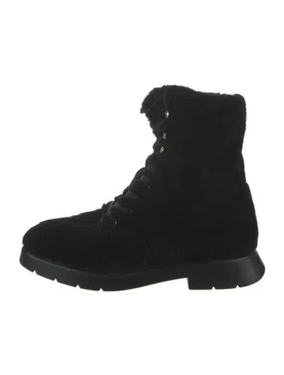 Pre-owned Stuart Weitzman Lace-up Boots In Black