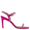 STUART WEITZMAN STUART WEITZMAN LADIES FLAMINGO 85 GEMCUT SANDALS