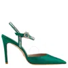 STUART WEITZMAN STUART WEITZMAN LADIES FLAMINGO GEMCUT 100 ANKLE STRAP PUMP