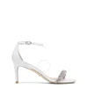 STUART WEITZMAN STUART WEITZMAN LADIES WHITE NUDISTCURVE 75 HIGHSHINE SANDALS