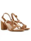 Stuart Weitzman Lalita 75 Block Sandal In Tan In Multi