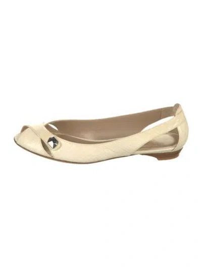 Pre-owned Stuart Weitzman Leather Animal Print Ballet Flats