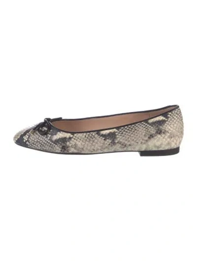 Pre-owned Stuart Weitzman Leather Animal Print Ballet Flats In Neutrals