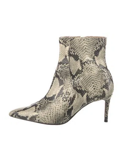 Pre-owned Stuart Weitzman Leather Animal Print Boots In Black