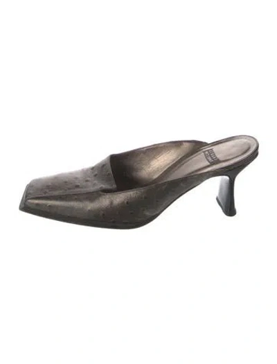 Pre-owned Stuart Weitzman Leather Animal Print Mules In Multicolor
