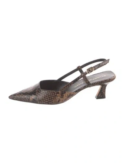 Pre-owned Stuart Weitzman Leather Animal Print Slingback Pumps In Multi