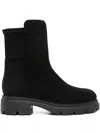 Stuart Weitzman Leather Ankle Boots In Black