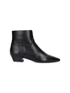 Stuart Weitzman Leather Ankle Boots In Black