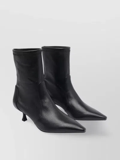 STUART WEITZMAN LEATHER ANKLE BOOTS KITTEN HEEL