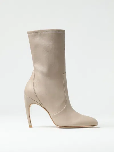 Stuart Weitzman Flat Ankle Boots  Woman In Yellow Cream