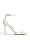 Stuart Weitzman Leather Ankle-strap Sandals In White