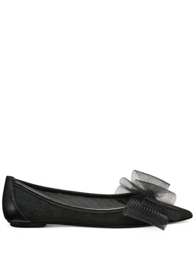 Stuart Weitzman Leather Ballerina Shoes In Black