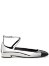 Stuart Weitzman Leather Ballerina Shoes In Silber