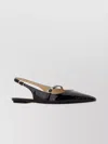 Stuart Weitzman 'emilia' Black Slingback Sandals With Adjustable Strap Closure