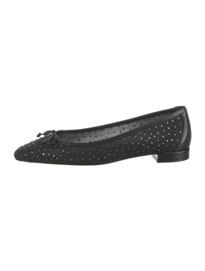 Pre-owned Stuart Weitzman Leather Ballet Flats In Black