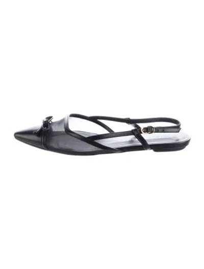 Pre-owned Stuart Weitzman Leather Ballet Flats In Black