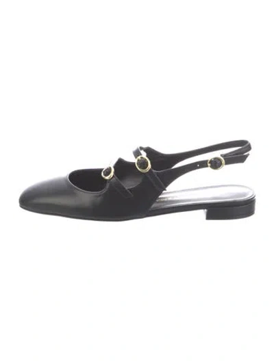 Pre-owned Stuart Weitzman Leather Ballet Flats In Black