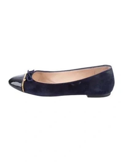 Pre-owned Stuart Weitzman Leather Ballet Flats In Blue