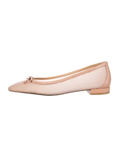 Pre-owned Stuart Weitzman Leather Ballet Flats In Neutral