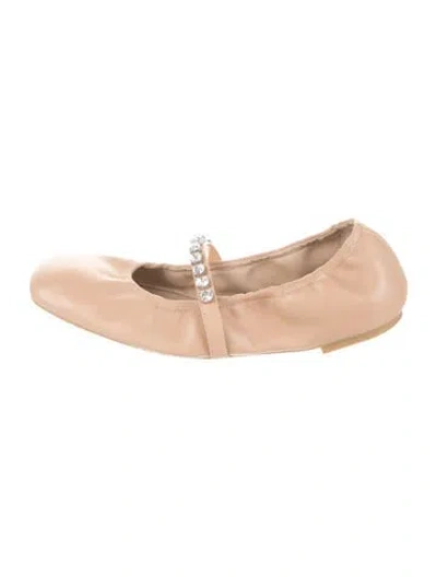 Pre-owned Stuart Weitzman Leather Ballet Flats In Neutrals