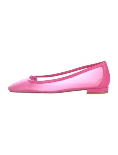 Pre-owned Stuart Weitzman Leather Ballet Flats In Pink