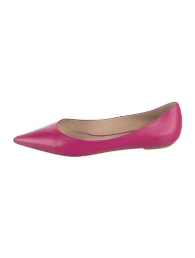 Pre-owned Stuart Weitzman Leather Ballet Flats In Pink