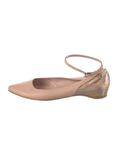 Pre-owned Stuart Weitzman Leather Ballet Flats In Pink