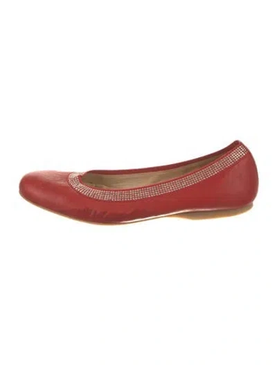Pre-owned Stuart Weitzman Leather Ballet Flats In Red