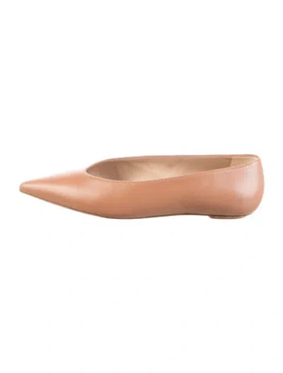 Pre-owned Stuart Weitzman Leather Ballet Flats W/ Tags In Yellow